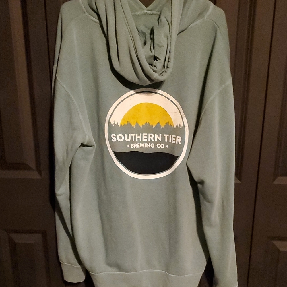 Southern Tier Brewing Co. Logo Hoodie - Sage Green with Yellow Graphic